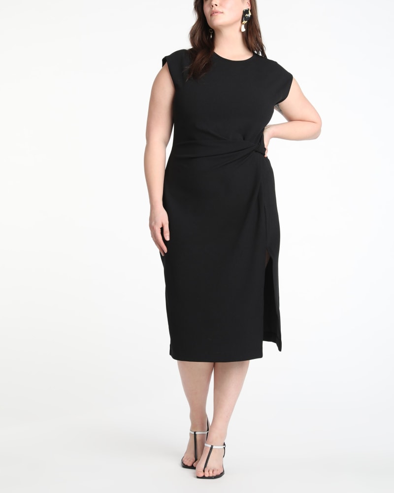 Front of a model wearing a size 12 Sleeveless Cody Dress in Black by Tanya Taylor. | dia_product_style_image_id:331846